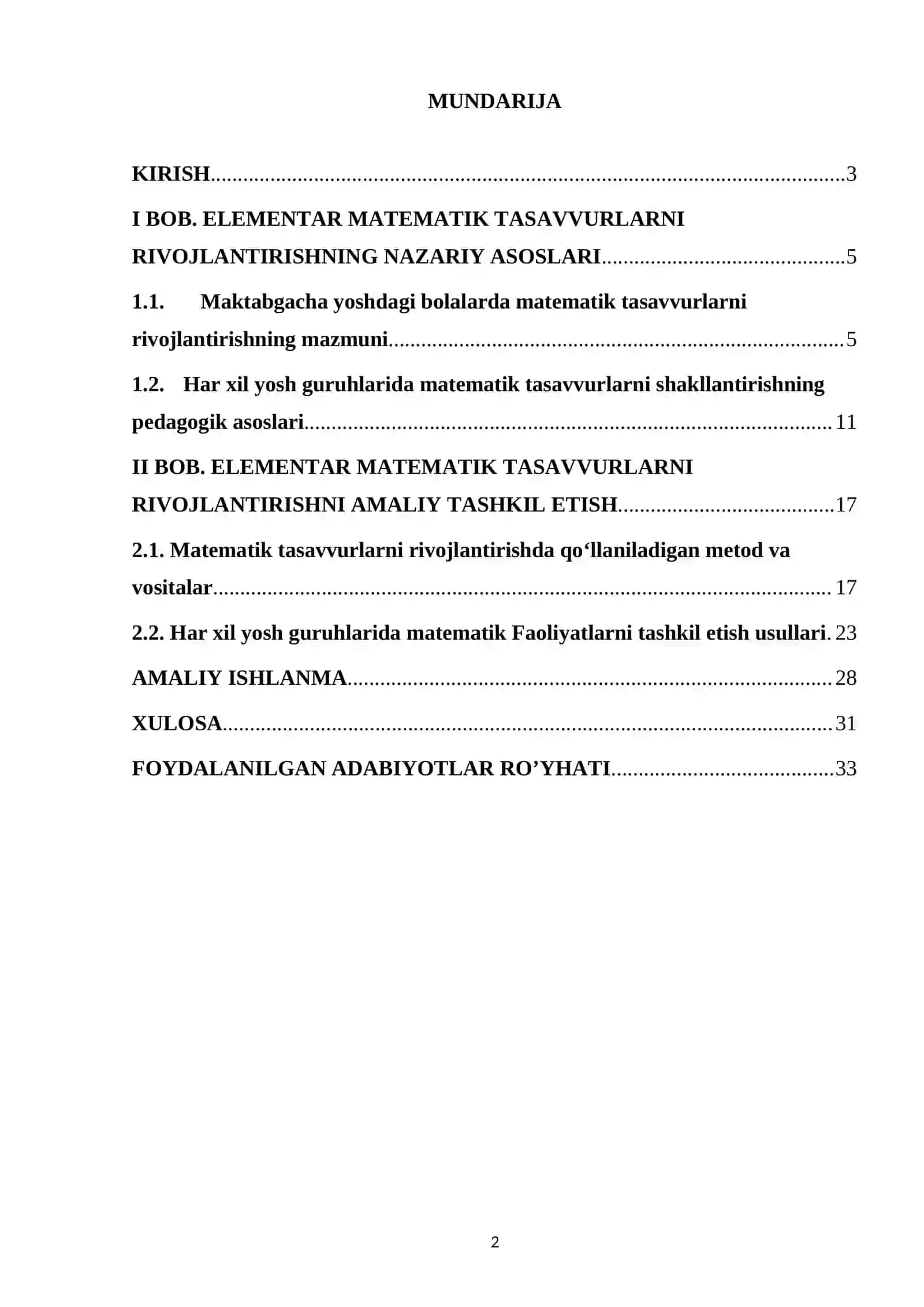 Maktabgacha ta'lim tashkilotlarining har xil yosh guruhlarida elementar matematika tasavvurlarni rivojlantirishga oid ishlarni tashkil qilish 2