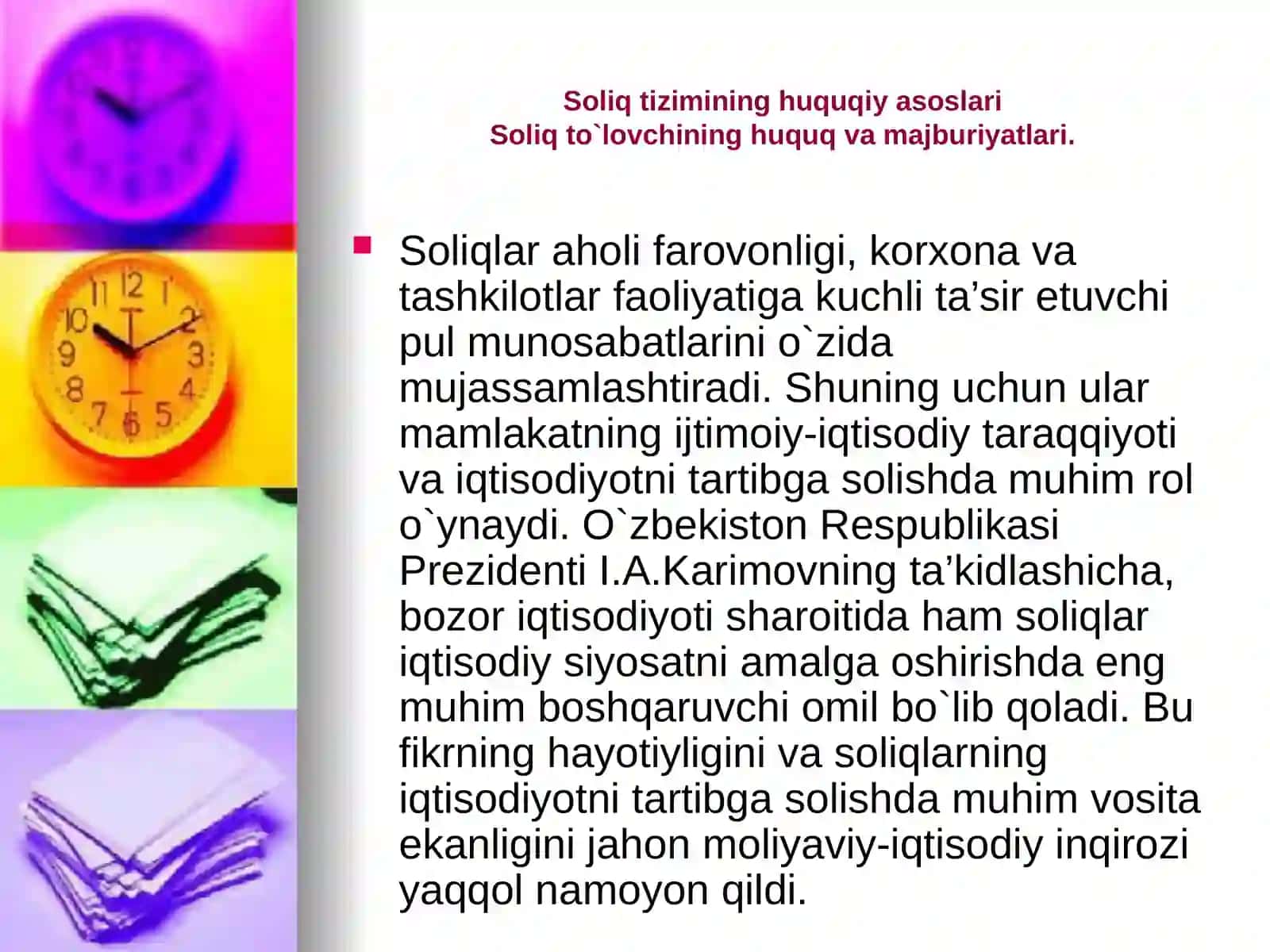 Soliq tizimining huquqiy asoslari 2