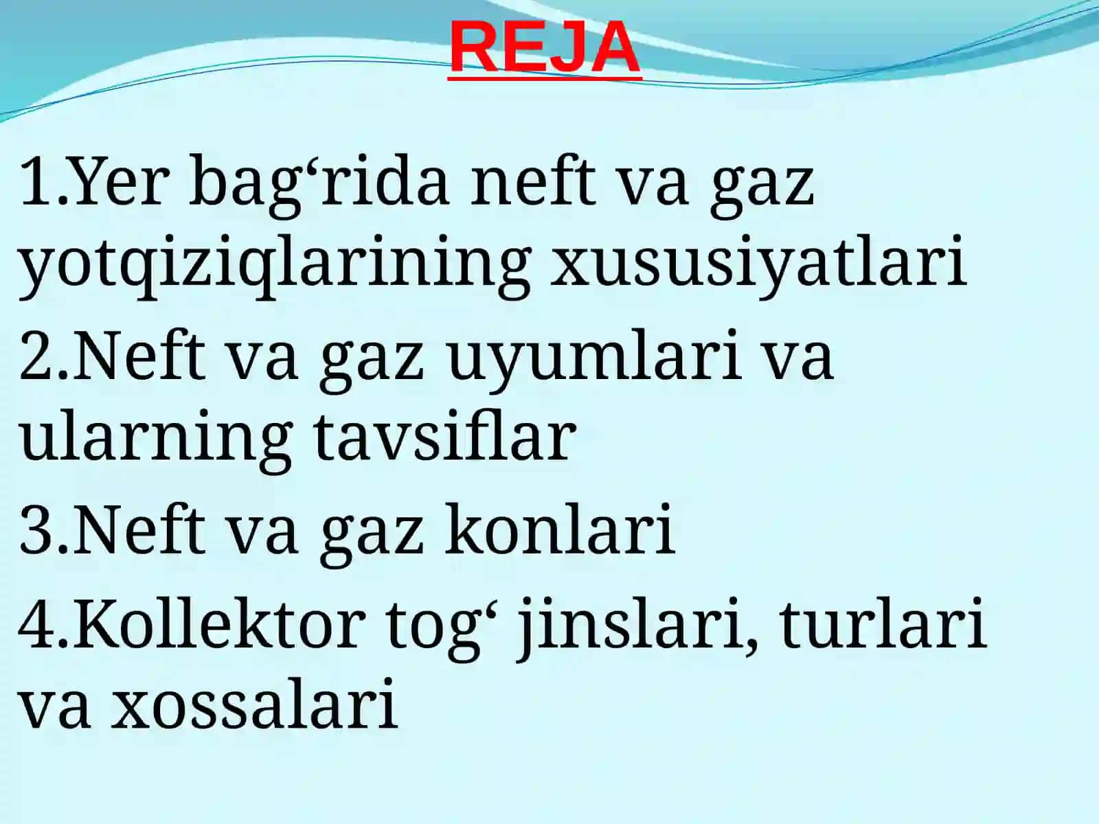 Neft va gaz konlarining kon geologik tavsifi 2