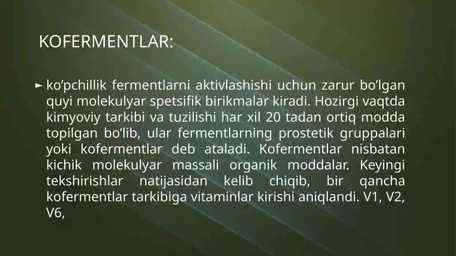 Kofermentlar tuzilishi 2