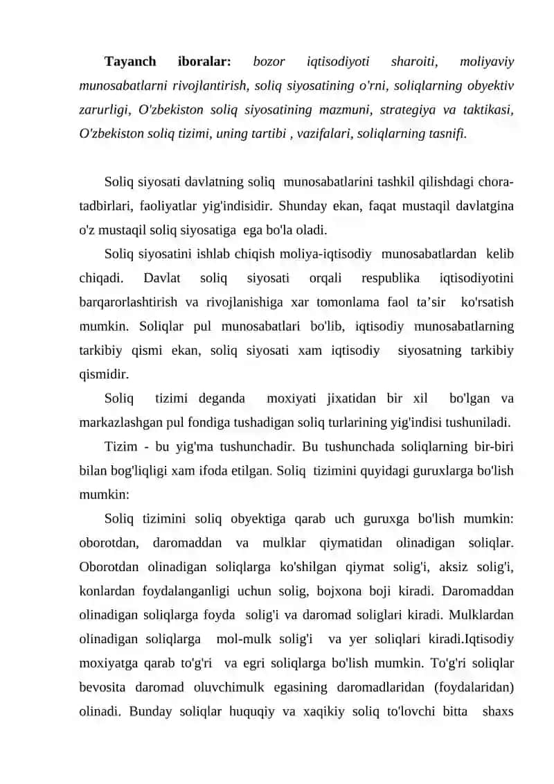 MUSTAQILLIGIMIZNING DASTLABKI YILLARIDA SOLIQ SIYOSATINING O‘ZIGA XOS XUSUSIYATLARI. 2