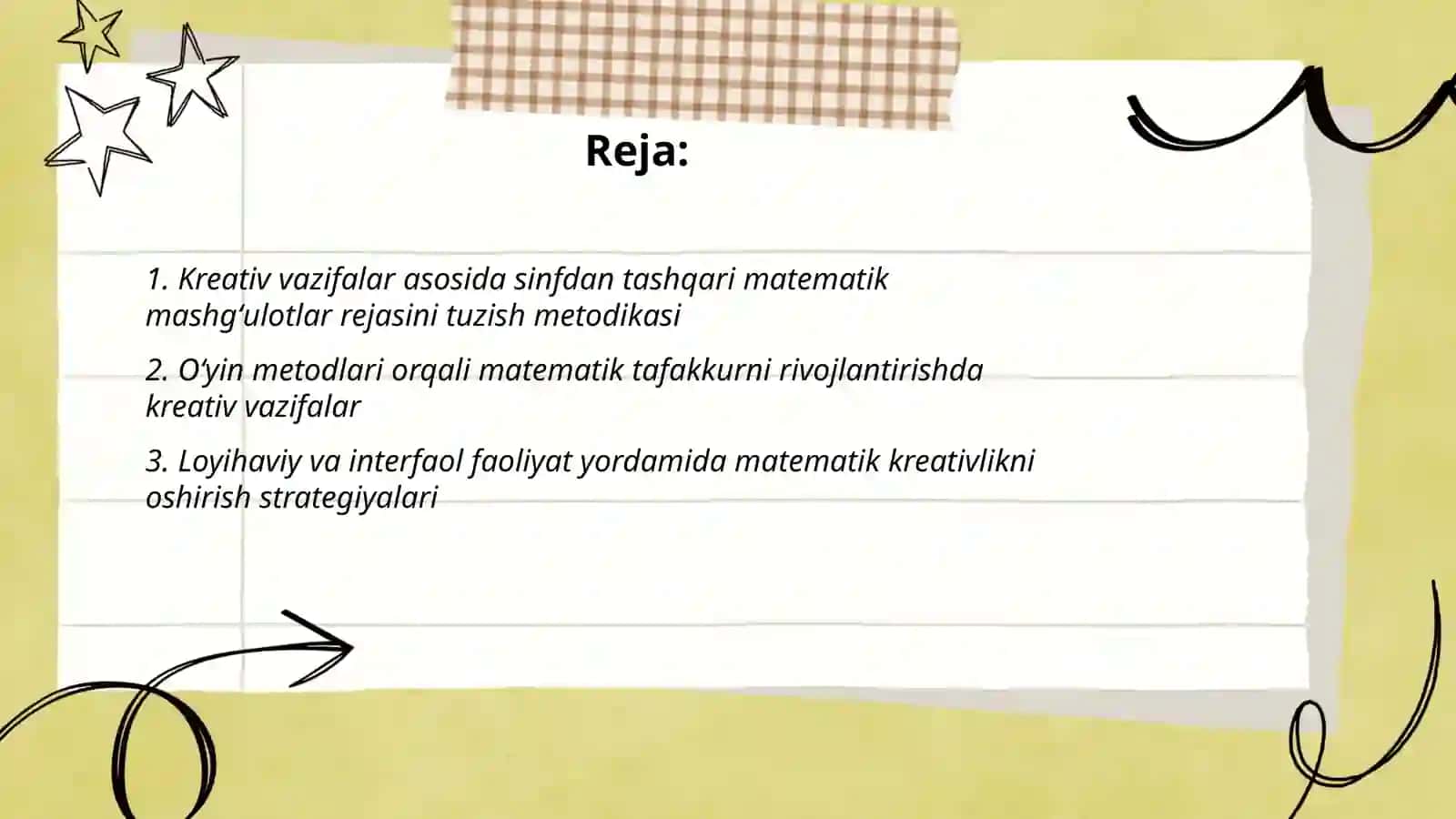 Sinfdan tashqari ishlarda matematik tafakkurni rivojlantirishda kreativ vazifalarni qoʻllash metodikasi 2