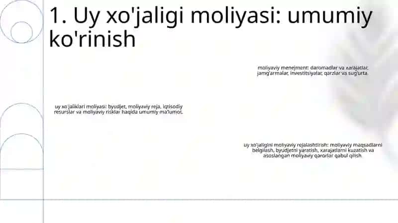 Uy Xo'jaliklari Moliyasi, Ularning Shakllanishi Va Taqsimlanishi 2