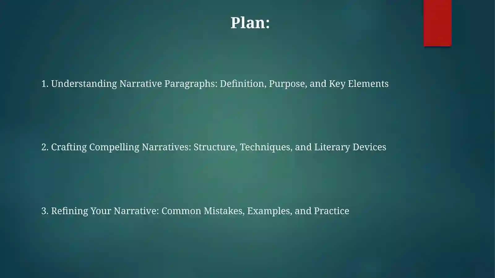 Narrative paragraphs 2