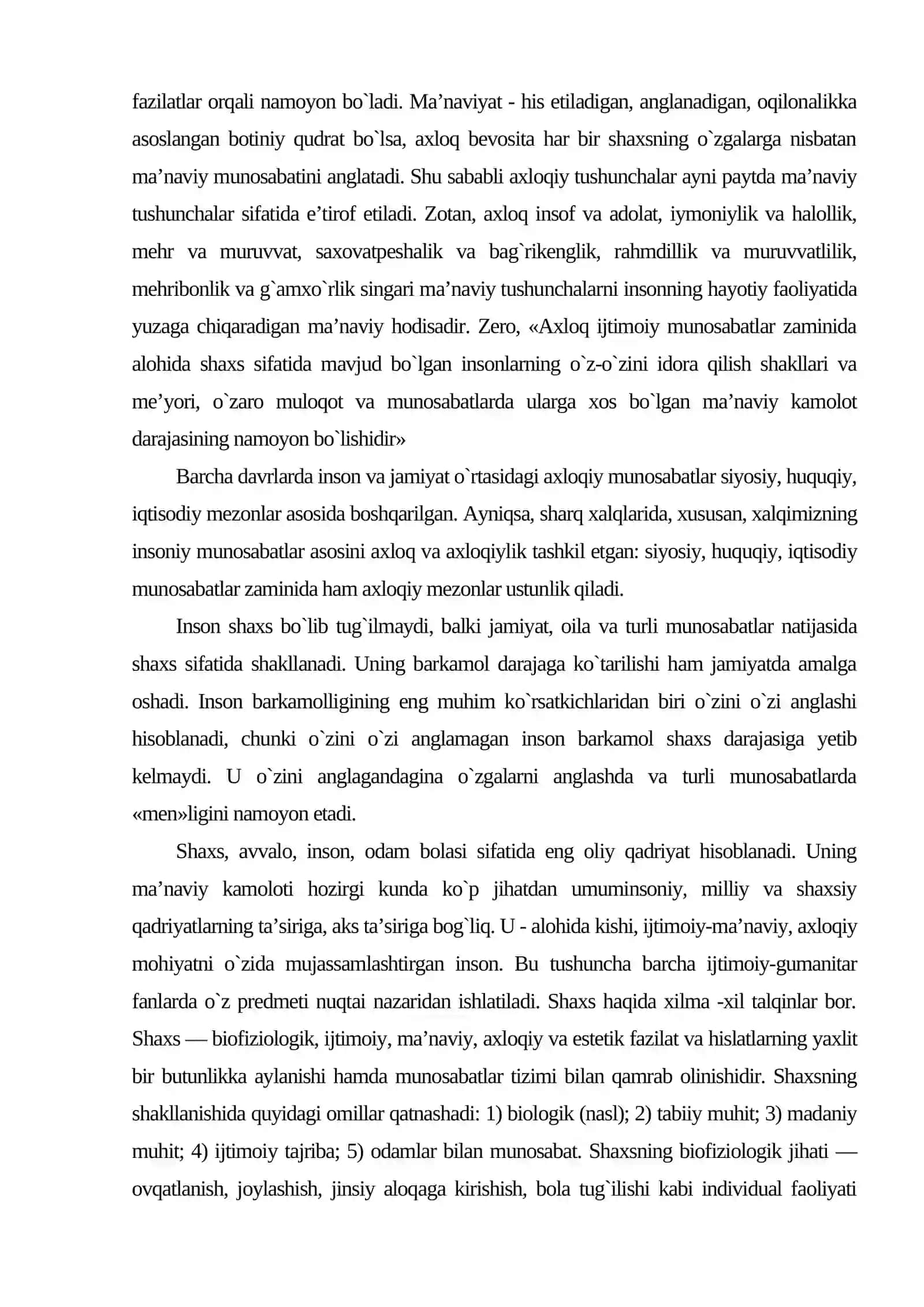 Axloq va inson qadr-qimmati masalalari 2