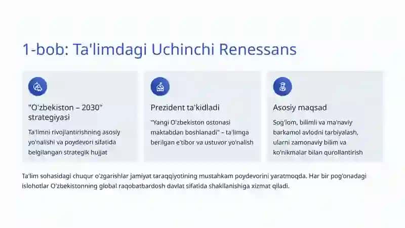 Ta'lim Tizimidagi Islohotlar: Yangi O'zbekiston Yo'lida 2