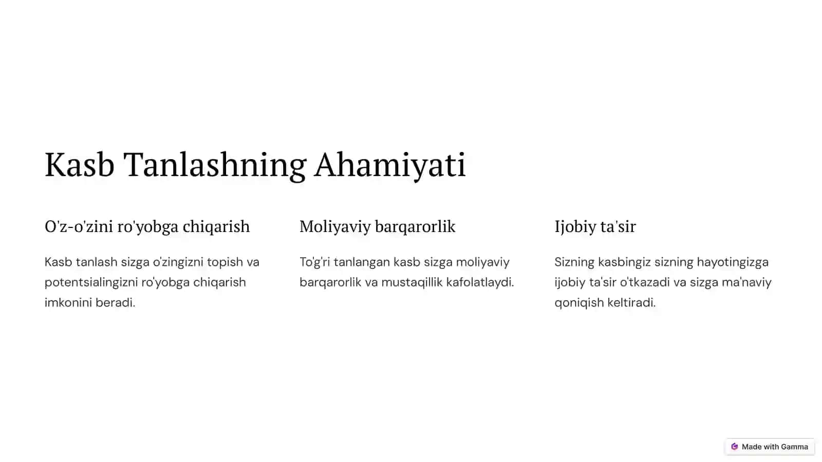Kasb Tanlashda YulQo'yiladiganXatolar vaularnioldiniolishomillari 2