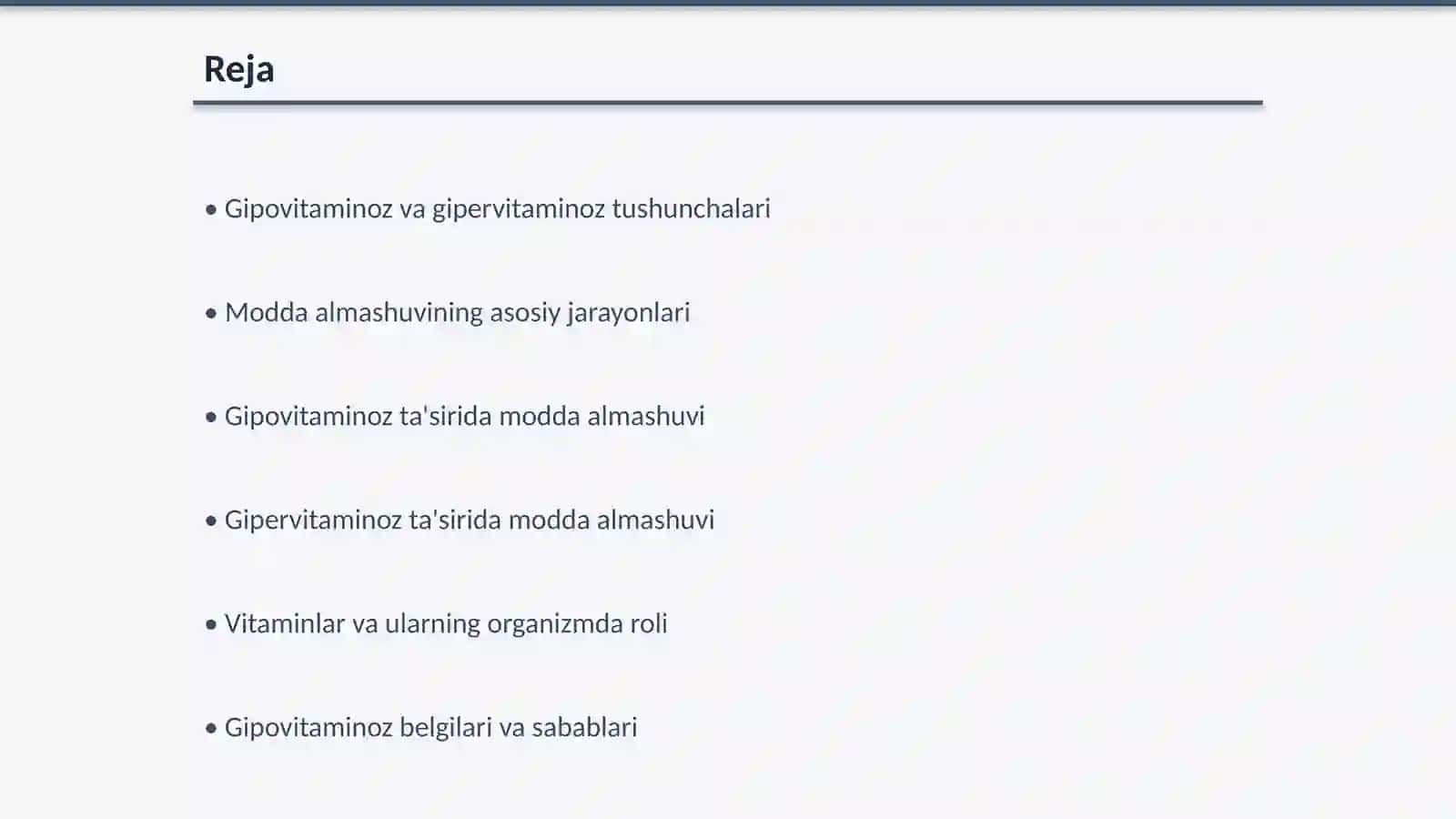 Modda almashuvining buzilishi 2