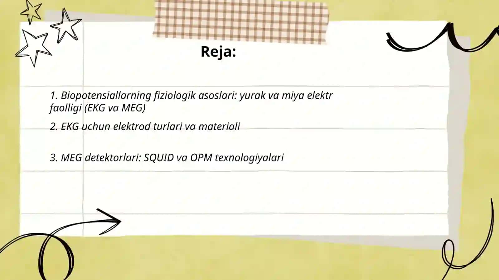 Biopotensiallarni qayd etish usullari EKG MEG 2