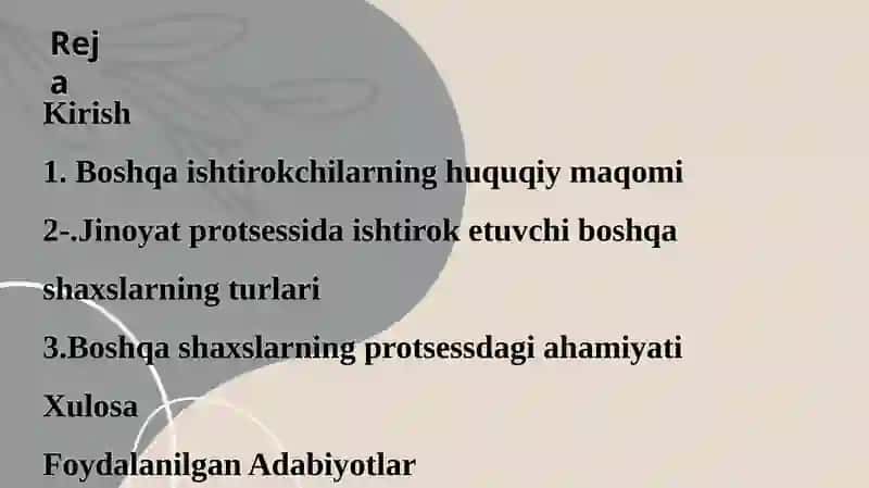 Jinoyat protsessida ishtirok etuvchi boshqa shaxslar 2