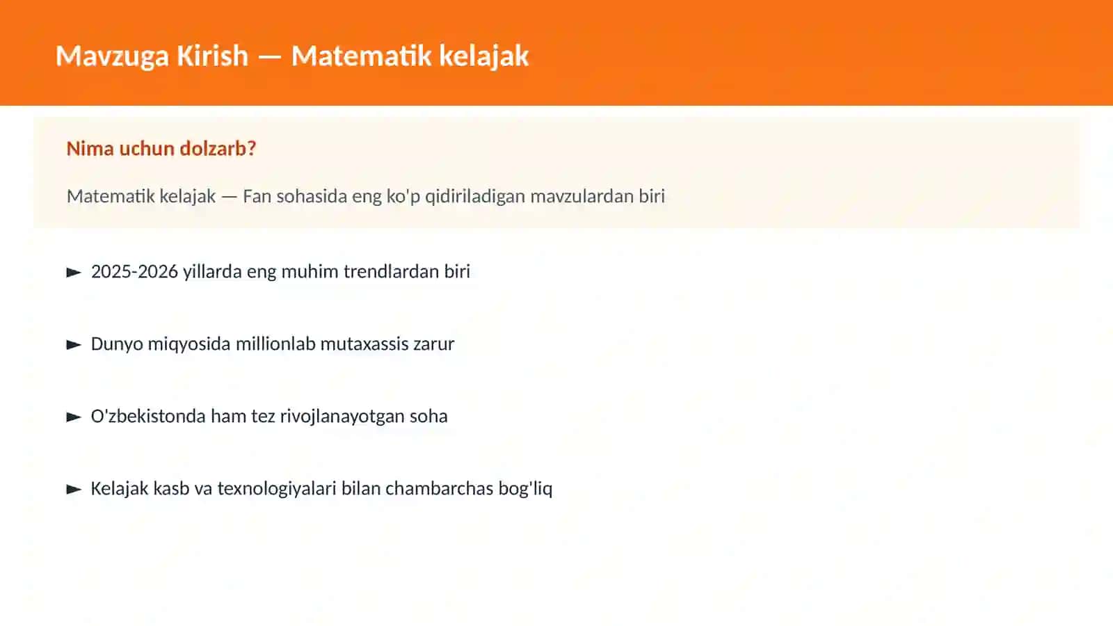 Matematik kelajak 2