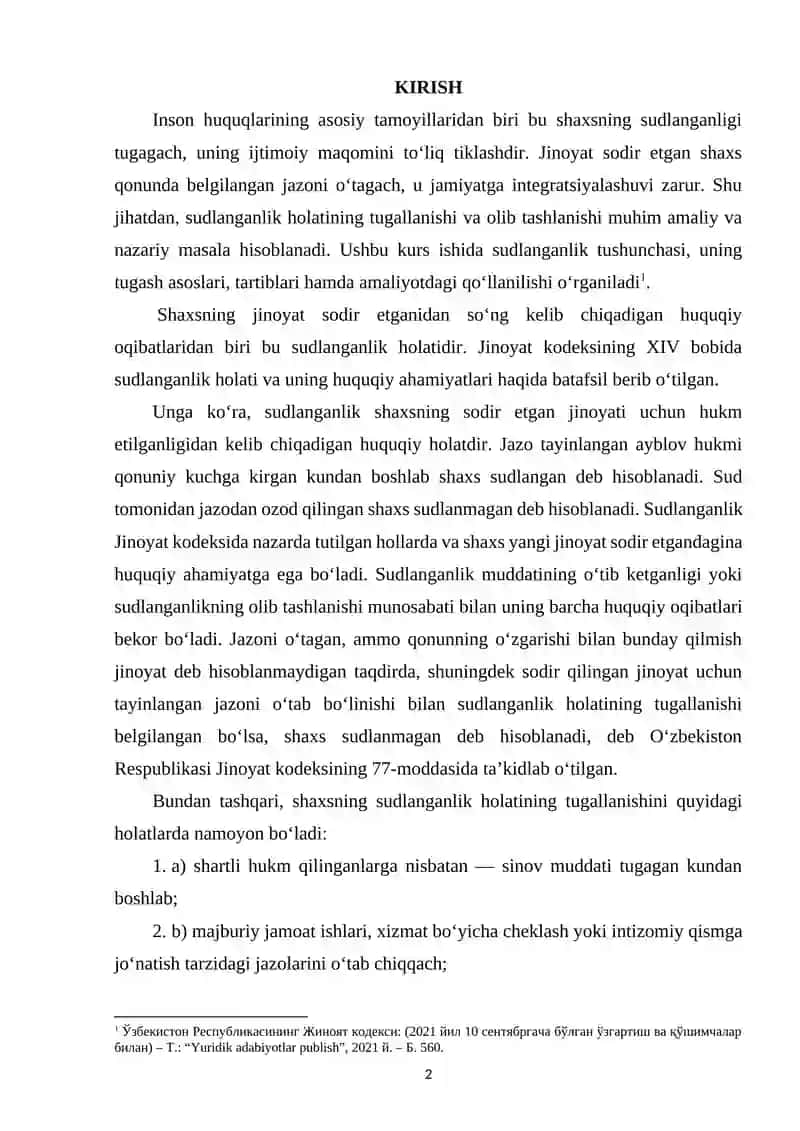 SUDLANGANLIK HOLATINI TUGALLANISHI VA OLIB TASHLANISHI (NAZARIYA VA AMALIYOTDA) O'ZBEKCHA BO'LISHI KERAK 2