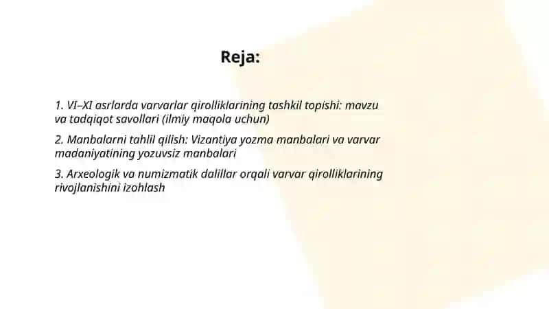 Varvarlar qirolliklarining tashkiltopishi - ilmiy maqola tayyorlash, 2. VI-XI asrlarda Vizantiya imperiyasi Abdurayimov Sobir 2