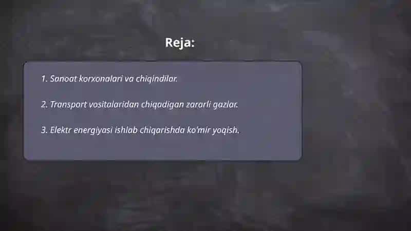 Iqlim oʻzgarishiga taʼsir qiluvchi sunʼiy manbalar 2