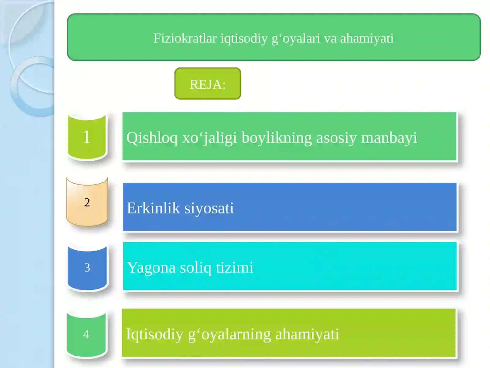 Fiziokratlar iqtisodiy gʻoyalari 2