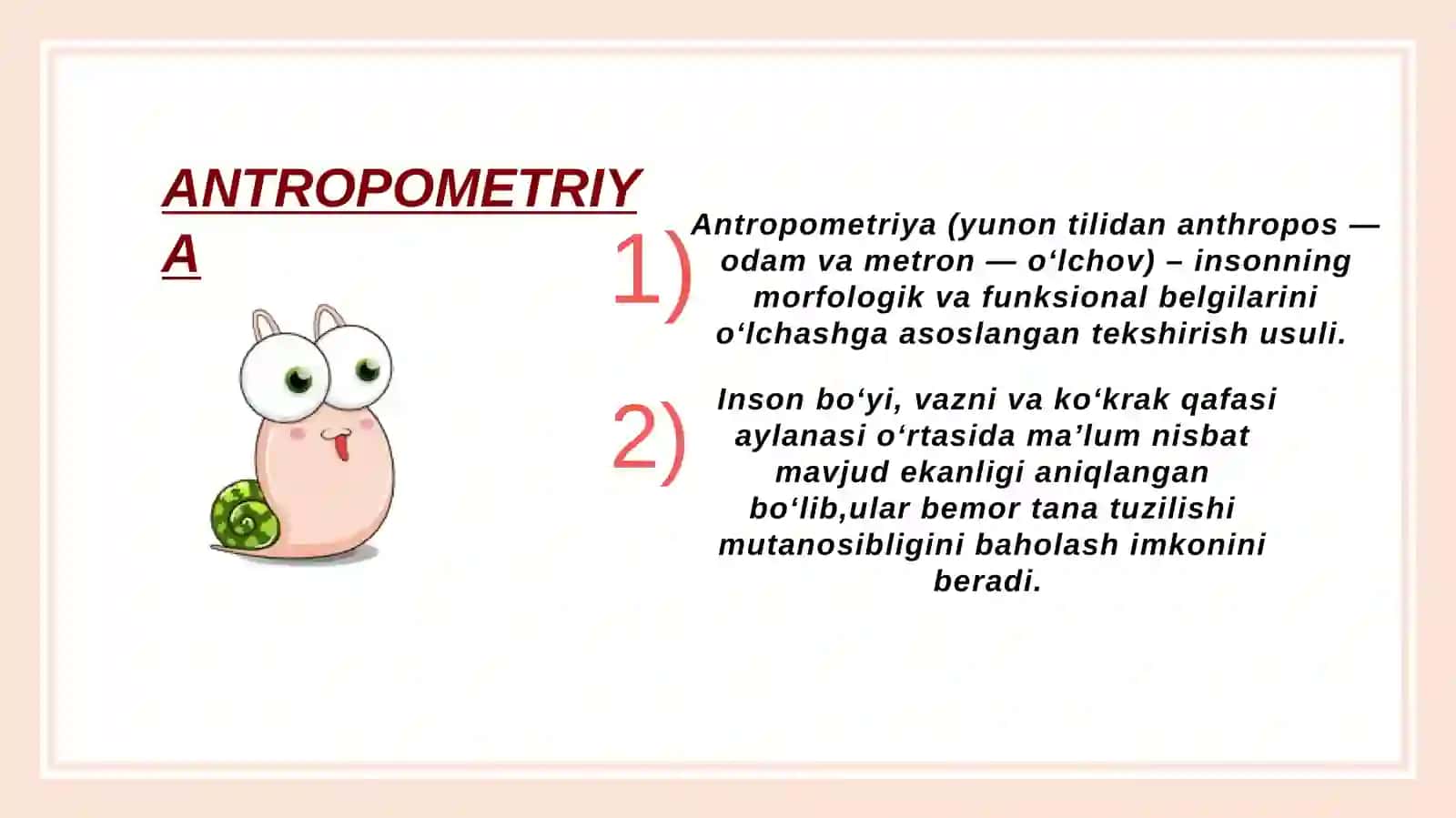 Antropometriya. Antropometriya formulalari 2