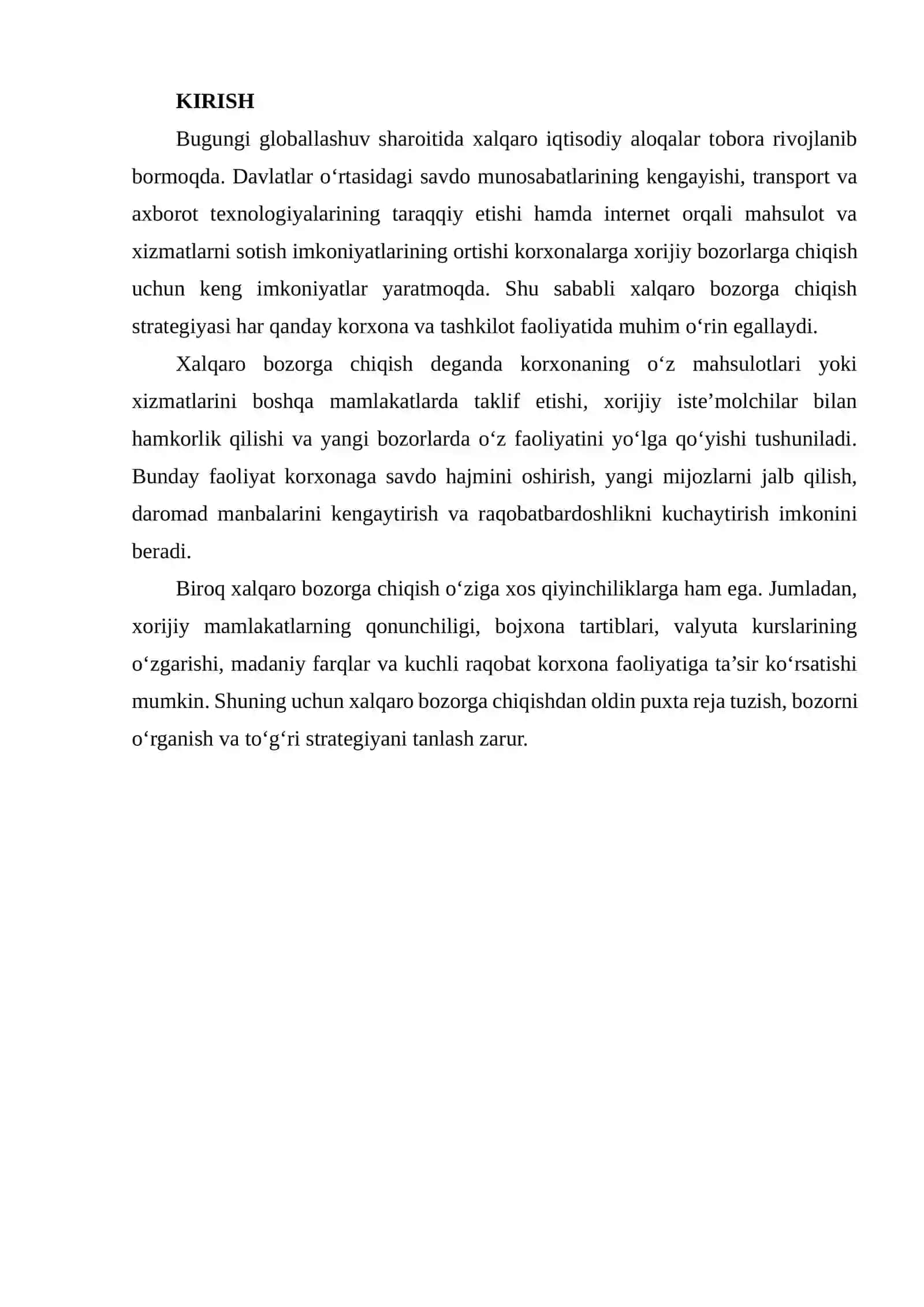 XALQARO BOZORGA CHIQISH STRATEGIYASI 2