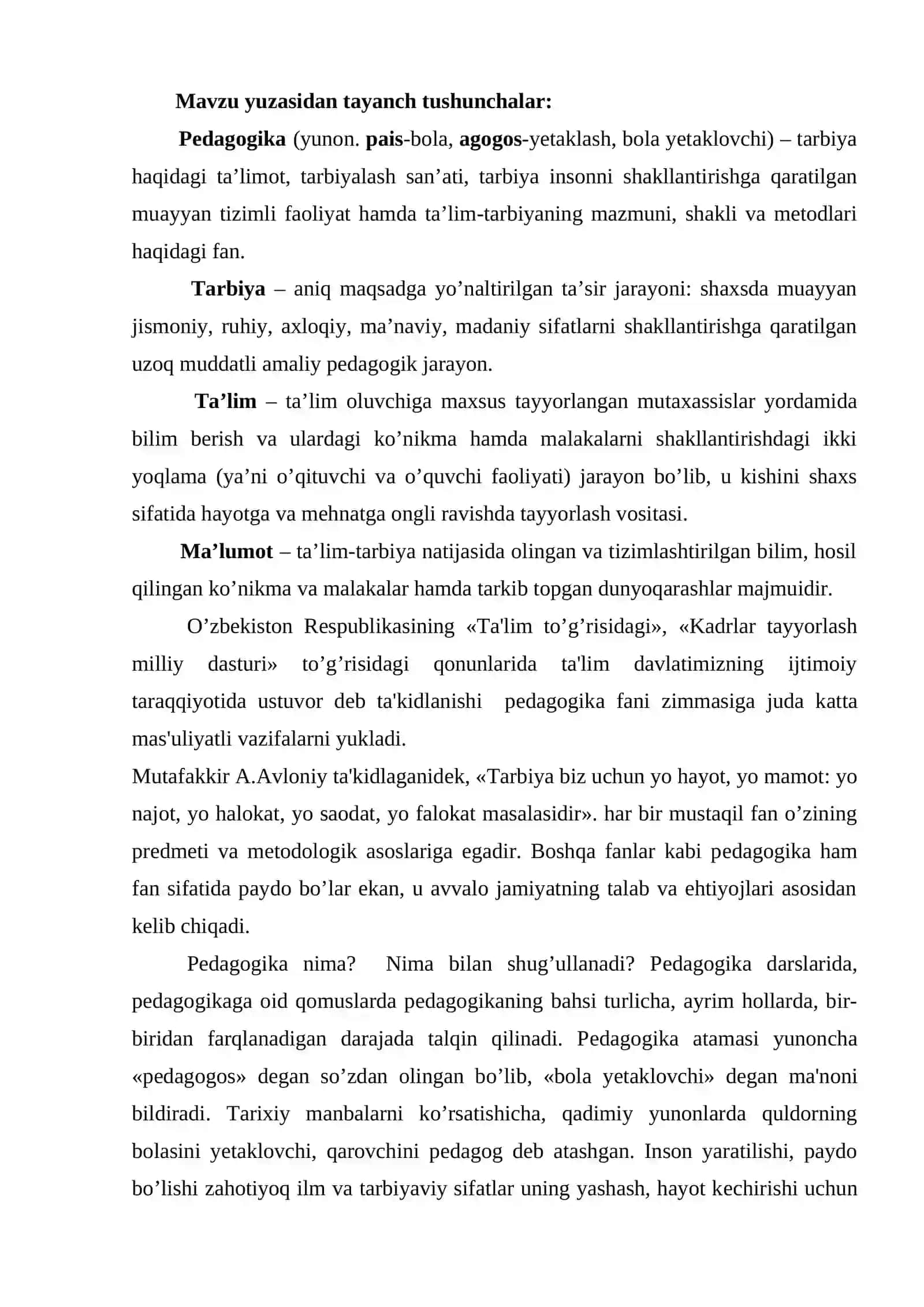 Boshlang’ich ta’lim pеdagogikasi fanining prеdmеti, maqsadi, vazifasi va ilmiy-tadqiqot mеtodlari 2