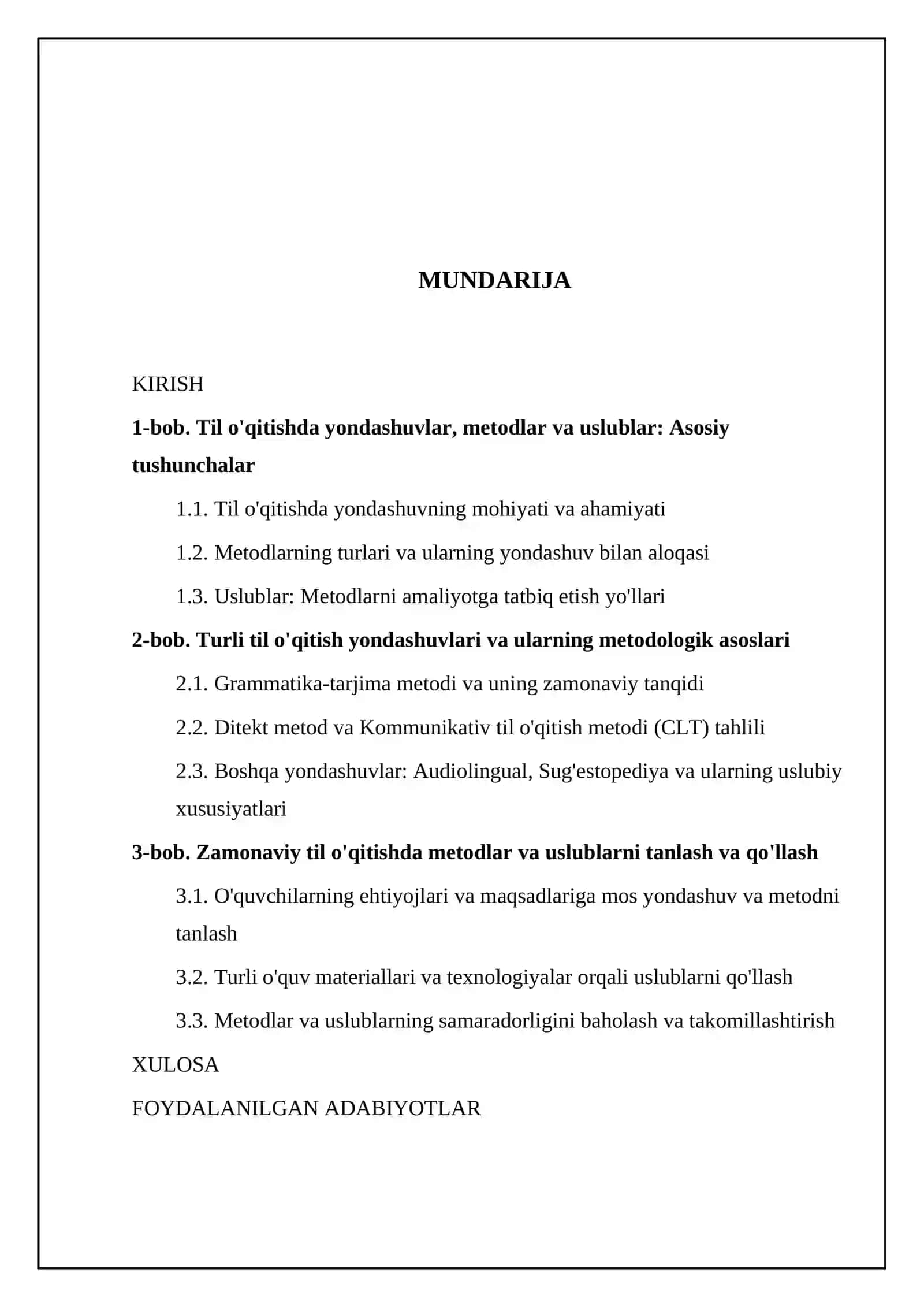 Til o'qitish yondashuvlari, metodlar va uslublar 2