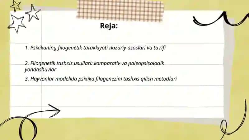 Psixikaning filogenetik tarakkiyoti tashxis qilish 2