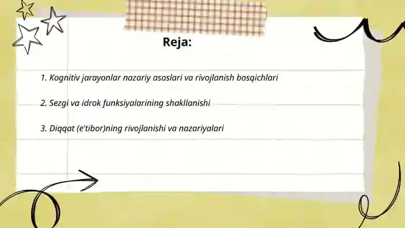 Kognitiv jarayonlarning shakllanishi 2