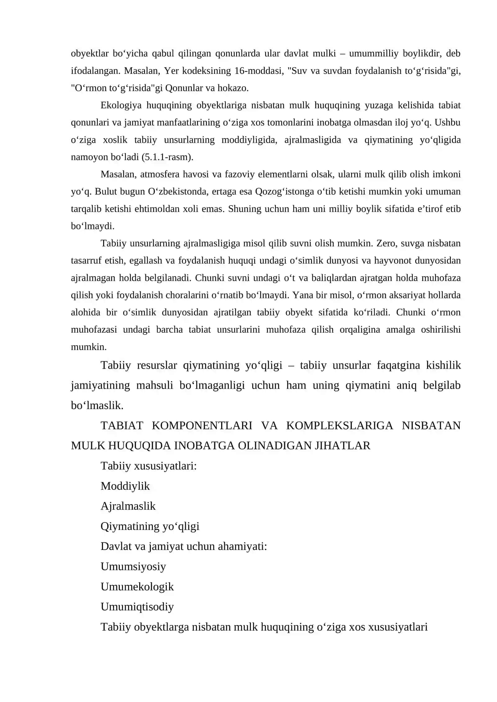 Ekologiya huquqi obyektlariga nisbatan mulk huquqi 2