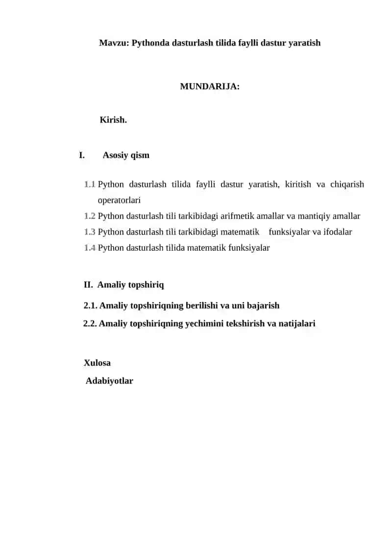 Pythonda dasturlash tilida faylli dastur yaratish 2