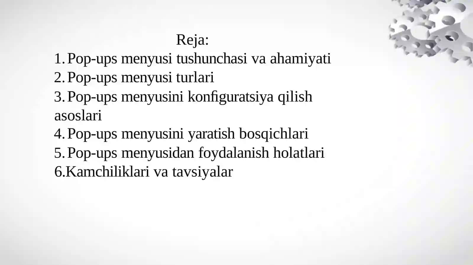 Conﬁgure pop-ups  menyusi haqida maʼlumot 2