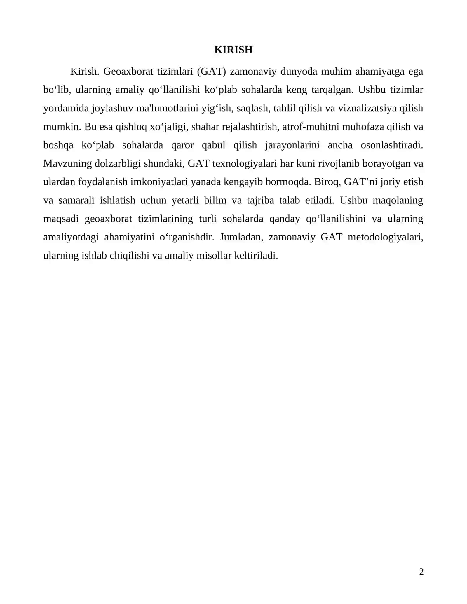 Geoaxborat tizimlari va ularning amaliy qo'llanilishi 2