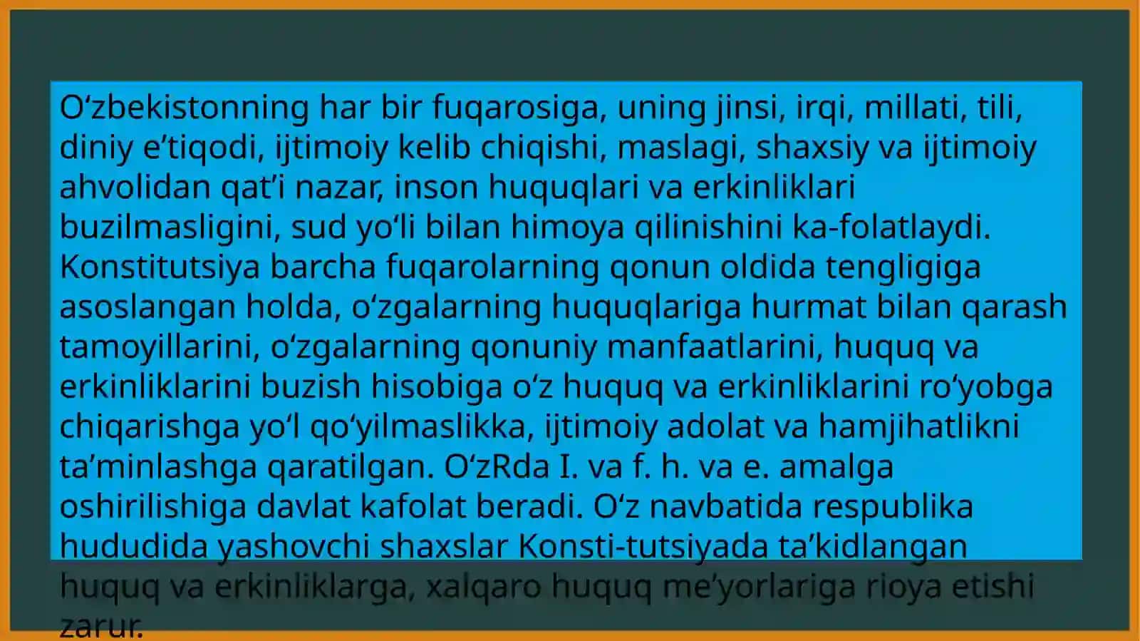 Inson huquqlari va erkinliklari 2