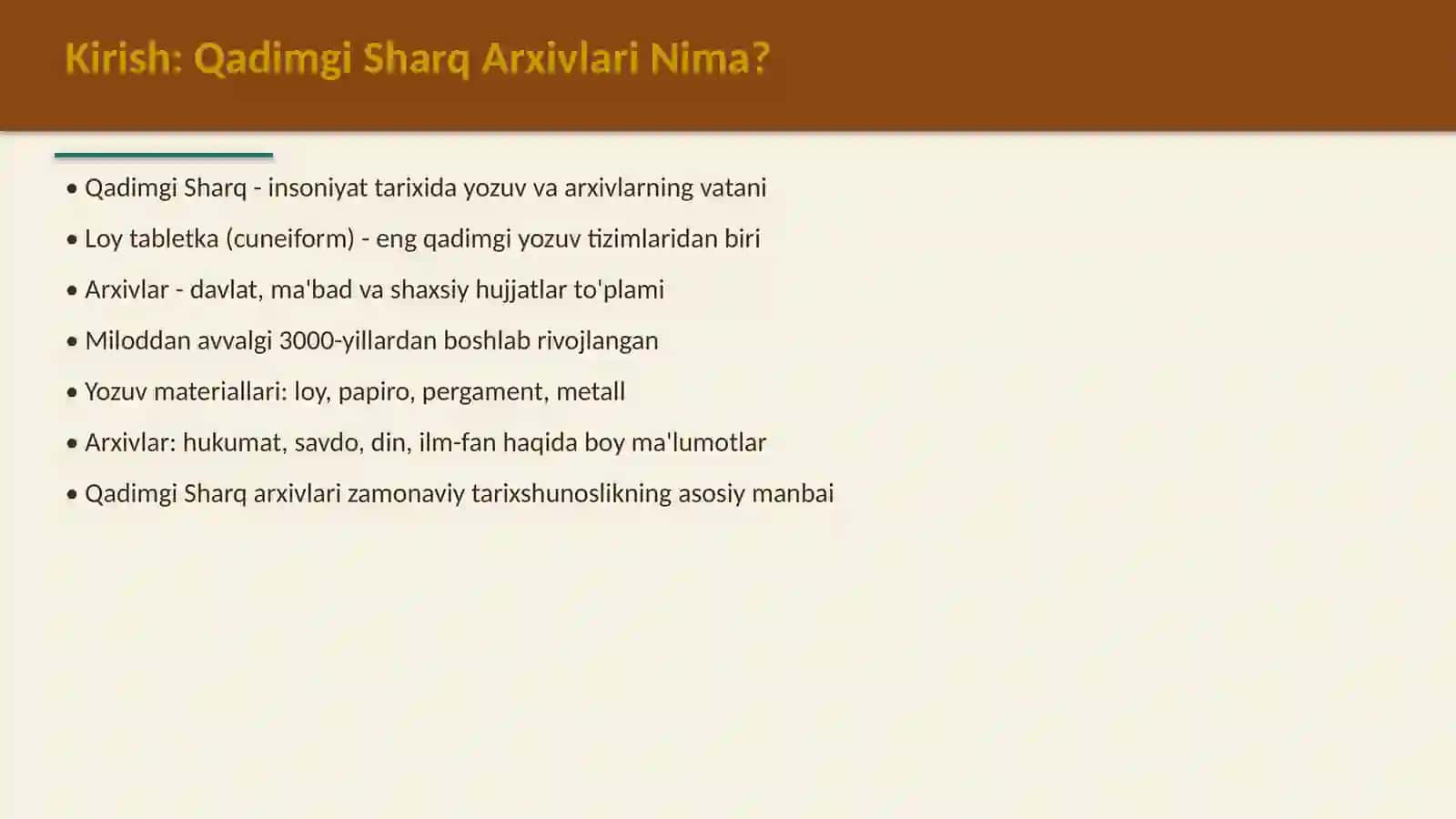 Qadimgi Sharq arxivlari 2