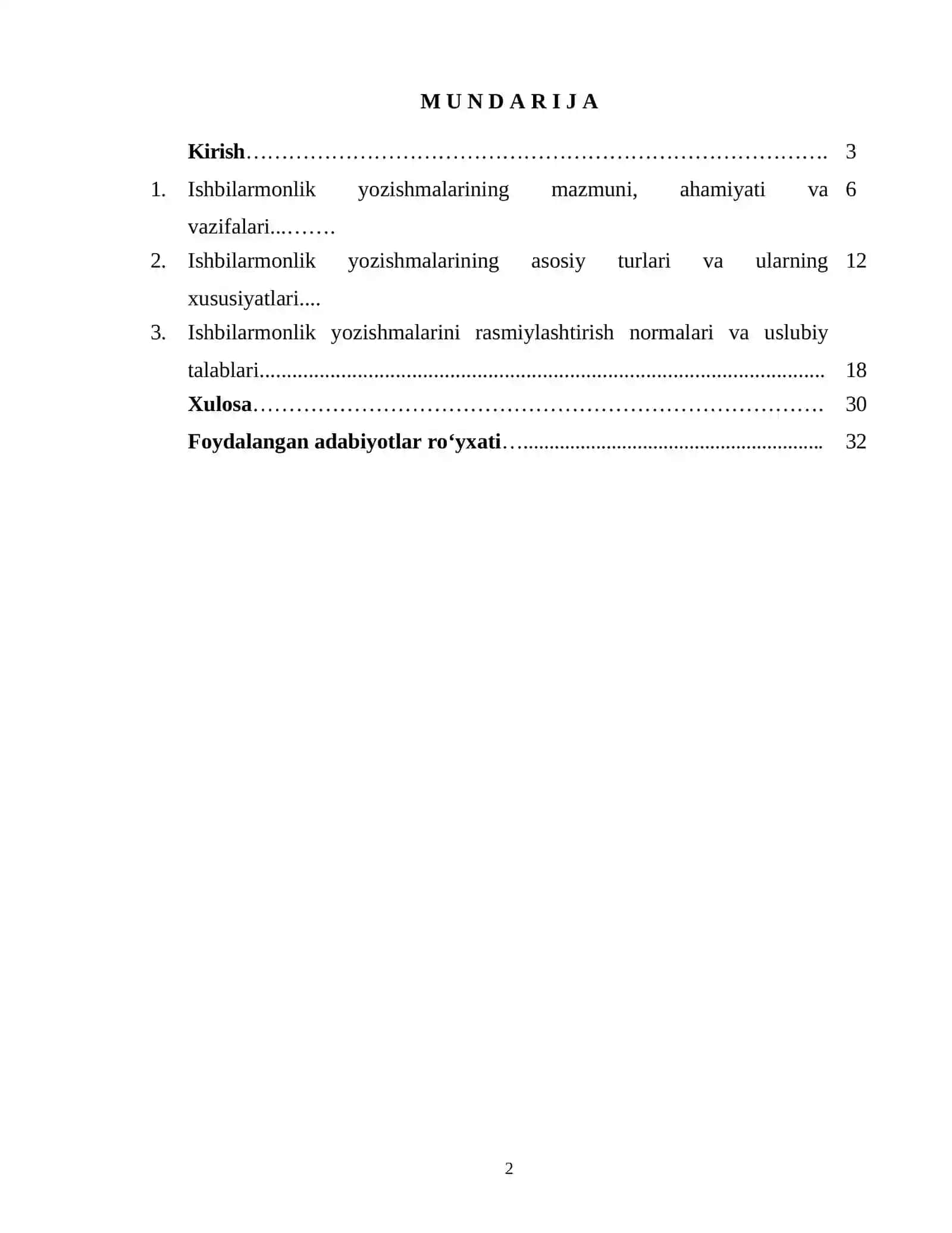Ishbilarmonlik yozishmalari normalari. 2