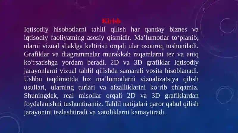 Iqtisodiyahborotni tahlil qilish uchun ma'lumotlarni vizuallashtirish 2