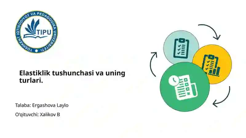 Elastiklik tushunchasi va uning turlari 2