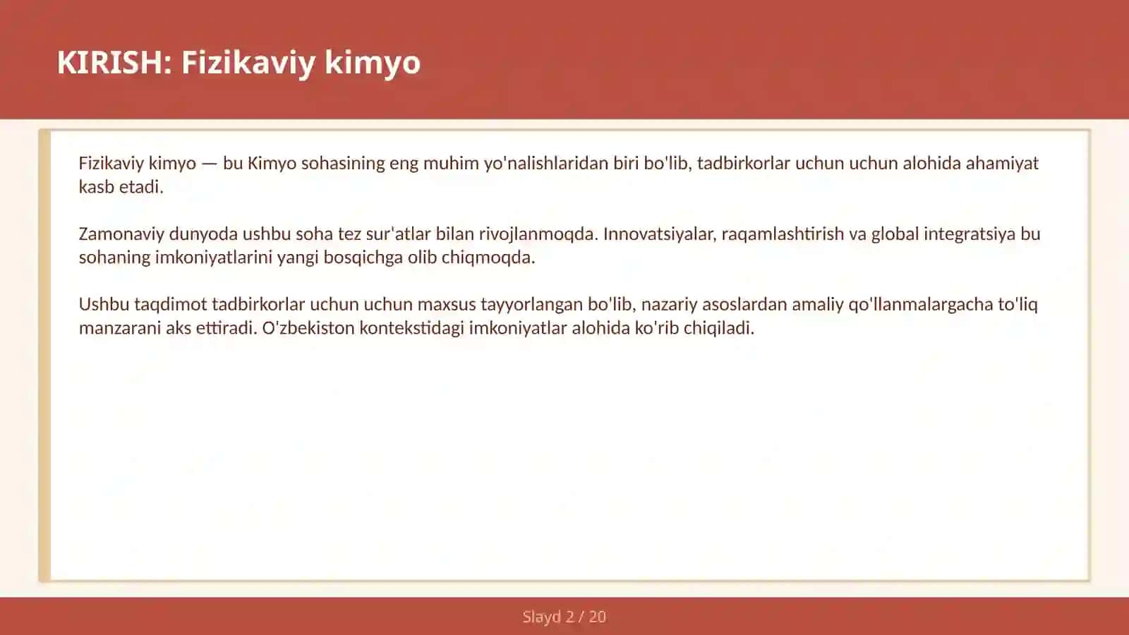 Fizikaviy kimyo 2