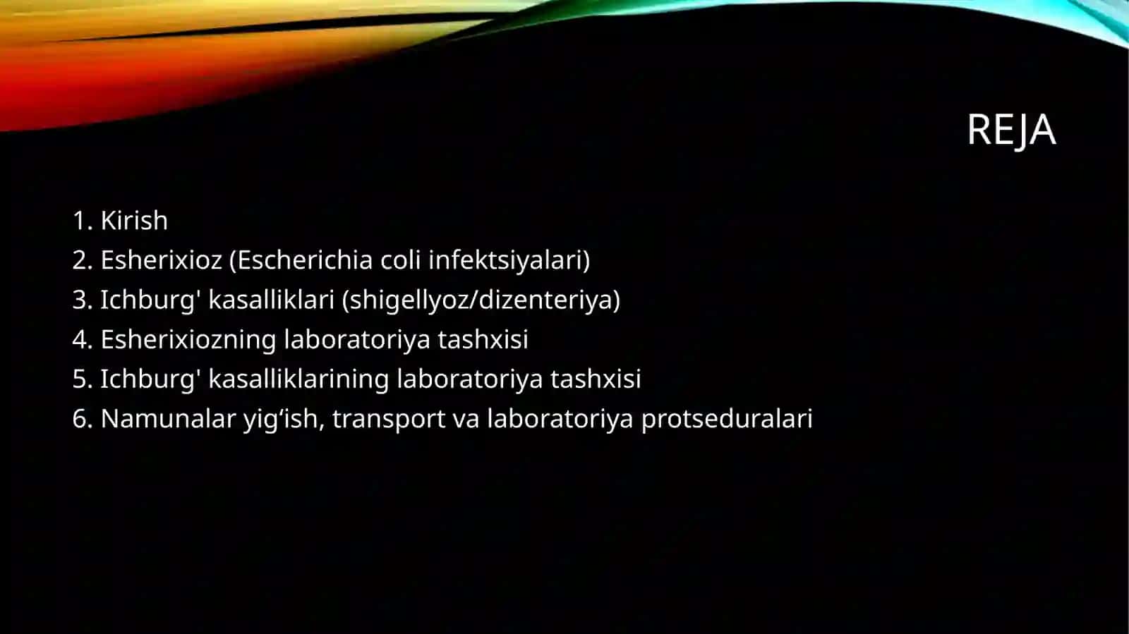 Ichak yuqumli kassalliklari qo'zg'atuvchilari: esherixioz, ichburg' kasalliklarini labaratoriya tashxisi 2