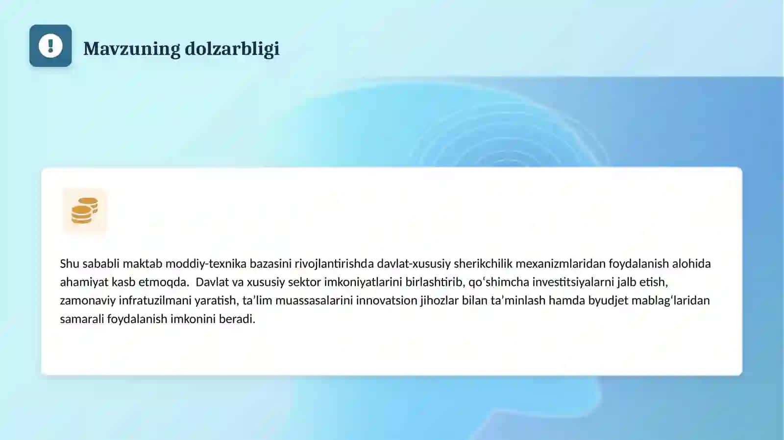 Menejerlik o'quv kursi tinglovchisining amaliy topshirig'i 2