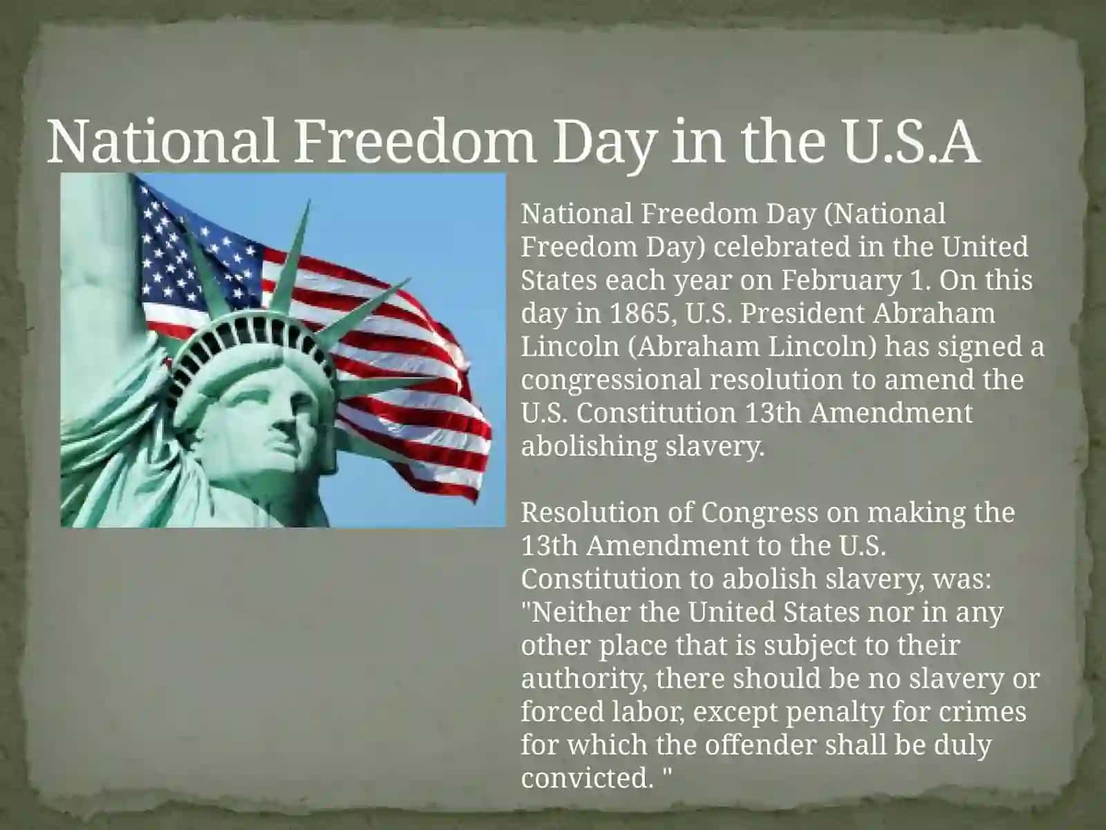 National Freedom Day in the U.S.A 2