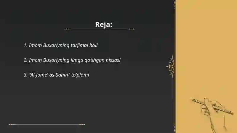Imom Buxoriy va uning hadis toʻplamlari 2