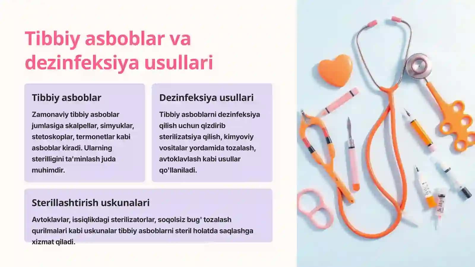 Zamonaviy xirurgik asboblar va dezinfeksiya vositalari 2