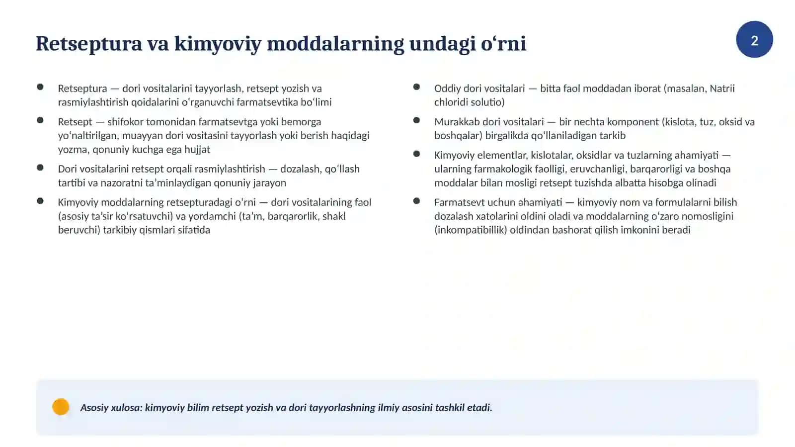 Retsepturada kimyoviy elementlar 2
