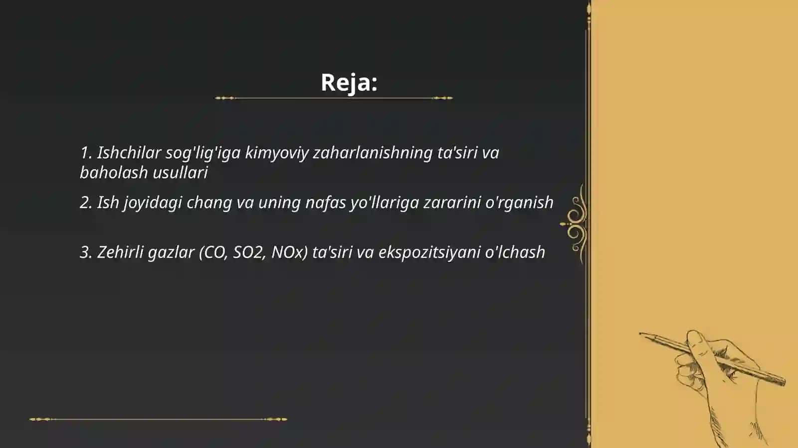 Xavfli va zararli ishlab chiqarish omillarini hodimlarga zaraini o’rganish 2
