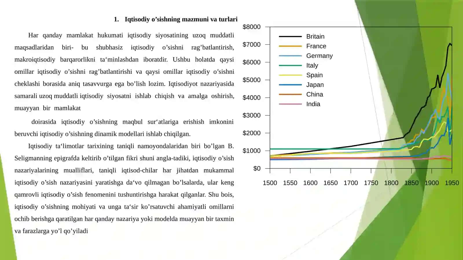 Iqtisodiyo’sishning mazmuni va turatlari 2
