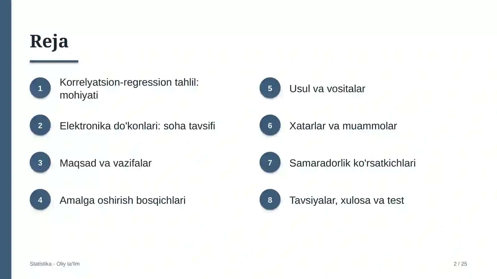 Elektronika do'konlarida korrelyatsion-regression tahlil 2