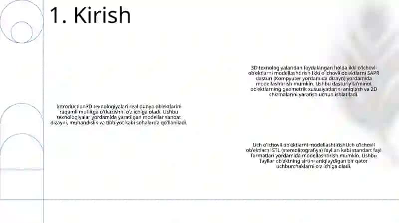 3D Texnologiyalari Asosida Ush O'Lchovli Ob'Ektlarni Modellashtirish 2