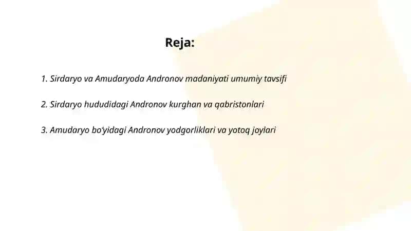 Sirdaryo va Amudaryoning Andronov madaniyati 2