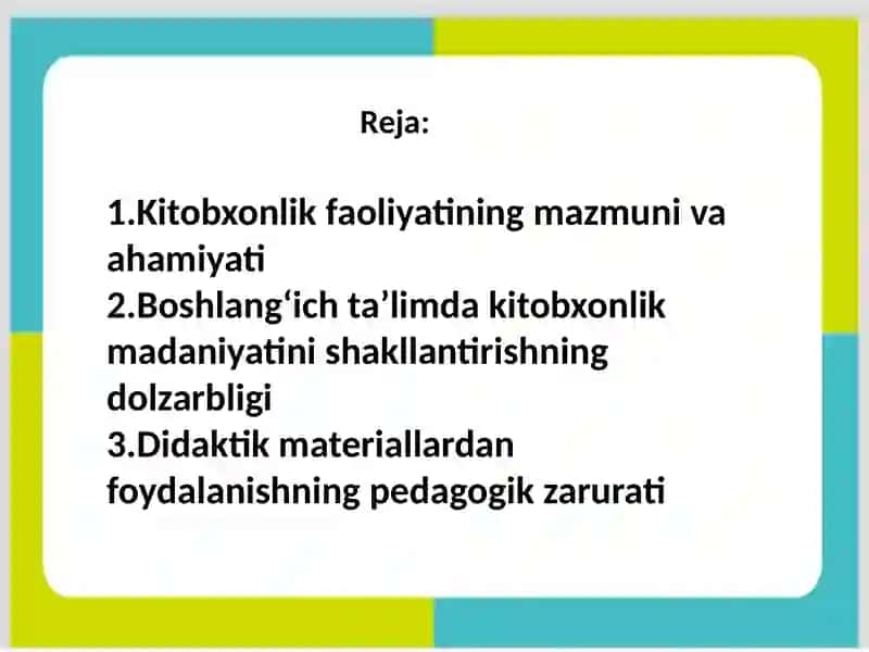 Kitobxonlik faoliyatinishakllantirishdadidaktikmateriallar 2