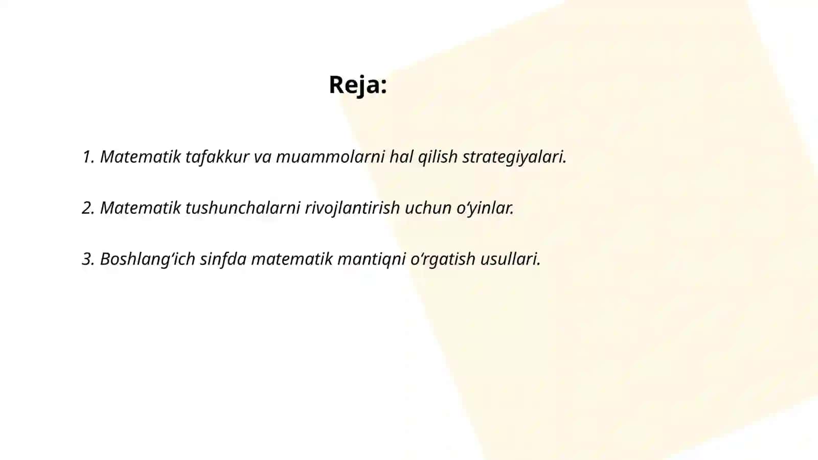 Boshlang'ich sinf óquvchilarining matematik tafakkurini rivojlantirish 2