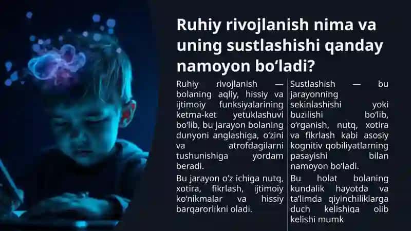 Ruhiy rivojlanish sustlashishining kelib chiqish sabablari va turlari 2
