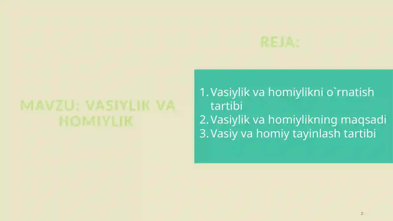 Vasiylik va homiylik 2